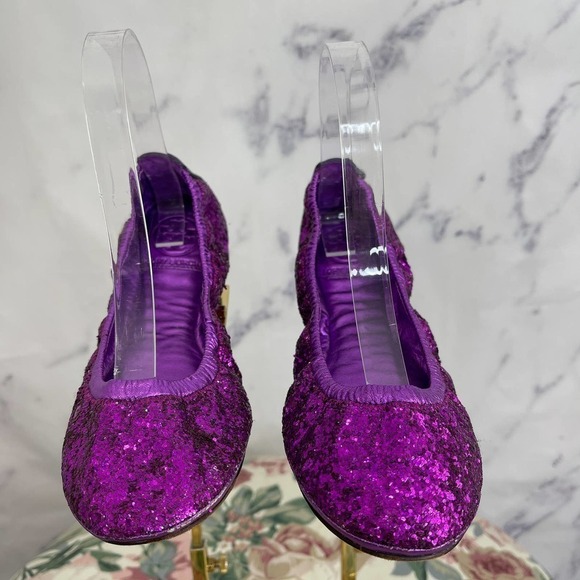 Tory Burch | Glitter Eddie Ballet Flats - Picture 6 of 11